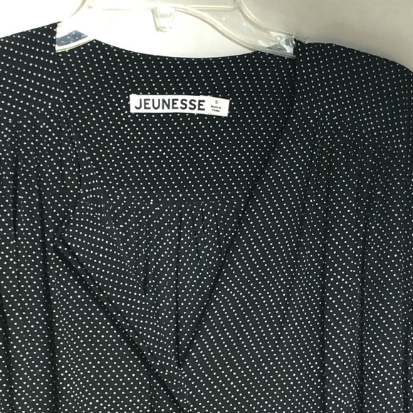 Jeunesse Francoise Poet Blouse Top Women's Silk Black Polka Dot - Picture 7 of 15